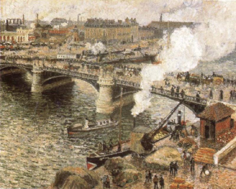 Camille Pissarro Pont Boiedieu in Rouen in a Drizzle China oil painting art